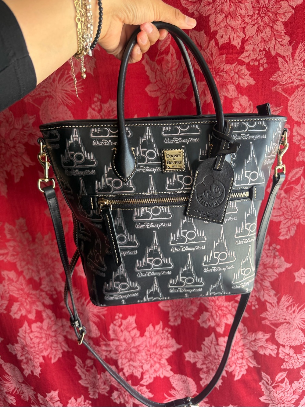 Dooney & Bourke Disney World 50th anniversary Zipper tote w/ strap - Picture 4 of 14